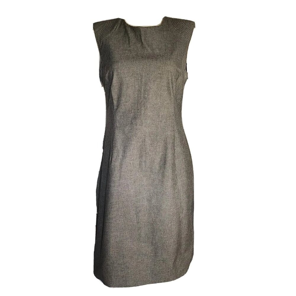Banana Republic Dress Womens Size 10P Solid All Grey Gray Sleeveless Pencil